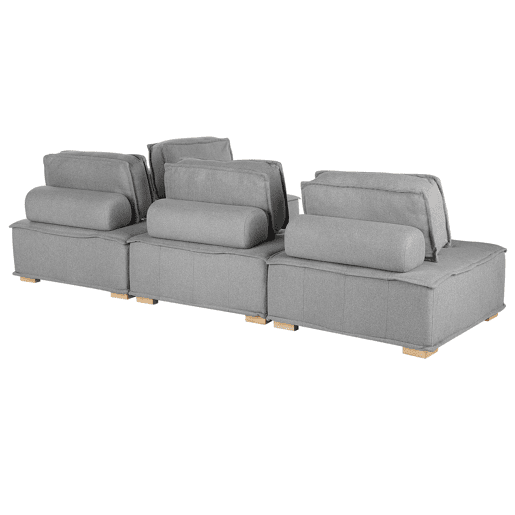 Sofá de canto modular TIBRO Tecido Cinzento 4 lugares à direita