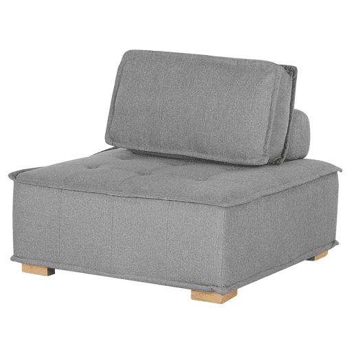 Sofá de canto modular TIBRO Tecido Cinzento 4 lugares à direita