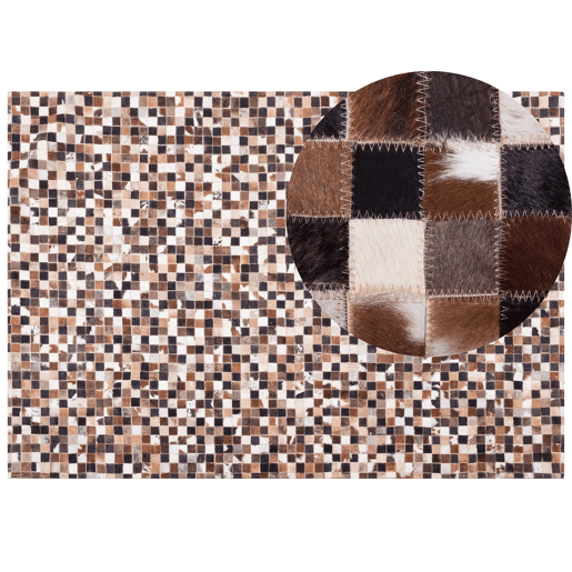 Tapete KONYA Castanho 160 x 230 cm Pele