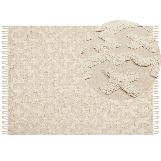 Tapete ITANAGAR Creme 160 x 230 cm Algodão
