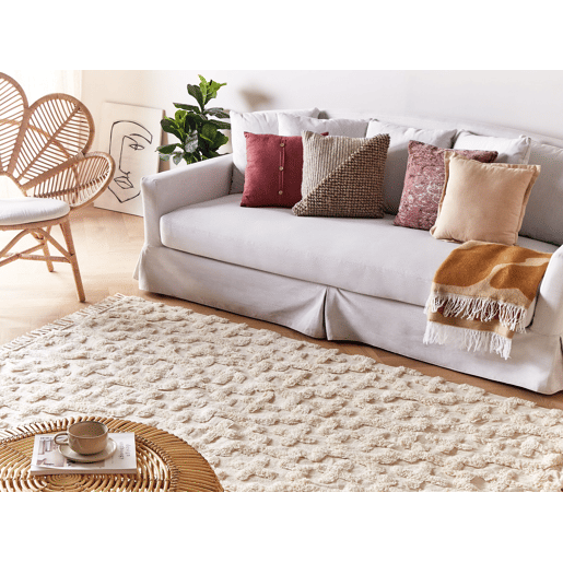 Tapete ITANAGAR Creme 160 x 230 cm Algodão