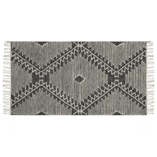Tapete ARBAA Preto 80 x 150 cm Algodão