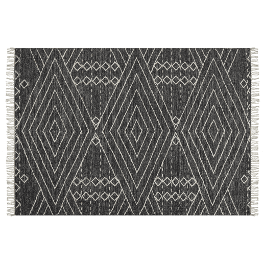 Tapete KHENIFRA Preto 160 x 230 cm Algodão