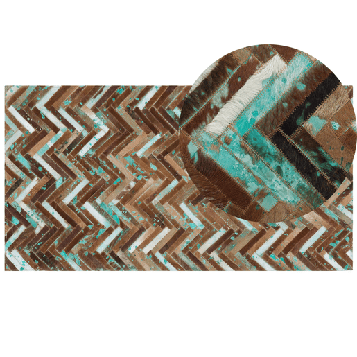 Tapete AMASYA Castanho 80 x 150 cm Pele