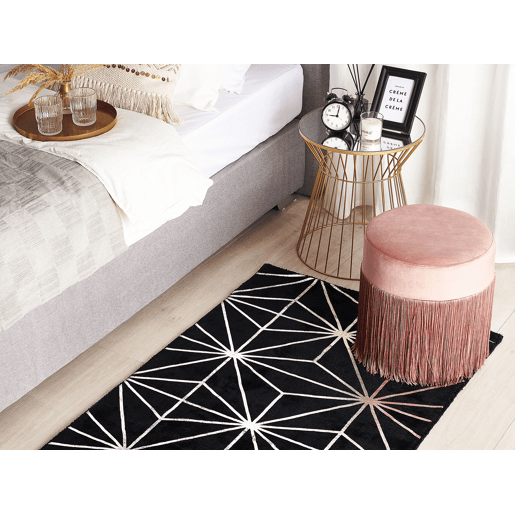 Tapete SIBEL Preto 80 x 150 cm Viscose