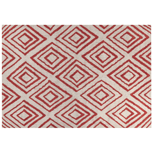 Tapete HASKOY Vermelho 160 x 230 cm Algodão