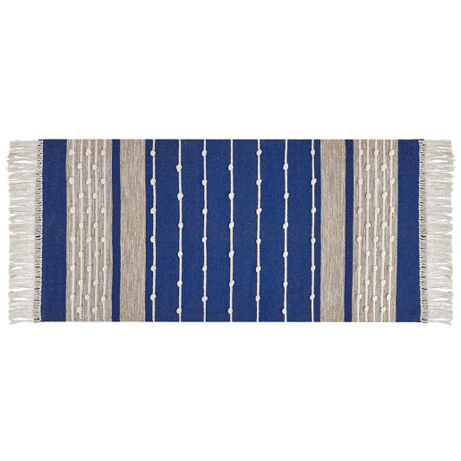 Tapete KONDHALI Azul 80 x 150 cm Algodão