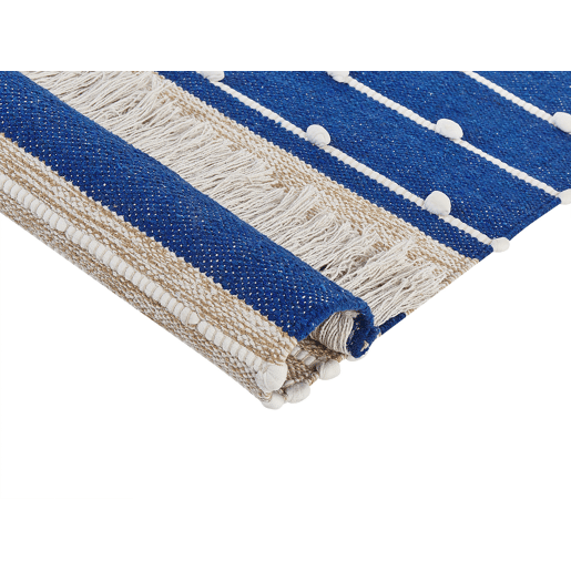 Tapete KONDHALI Azul 80 x 150 cm Algodão