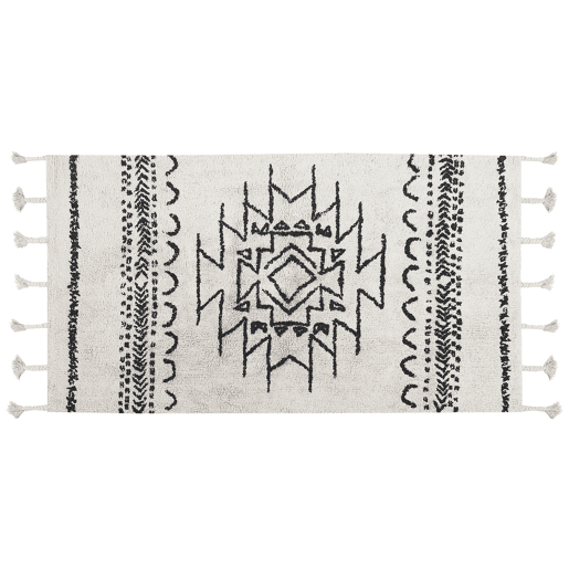 Tapete KHOURIBGA Branco creme 80 x 150 cm Algodão