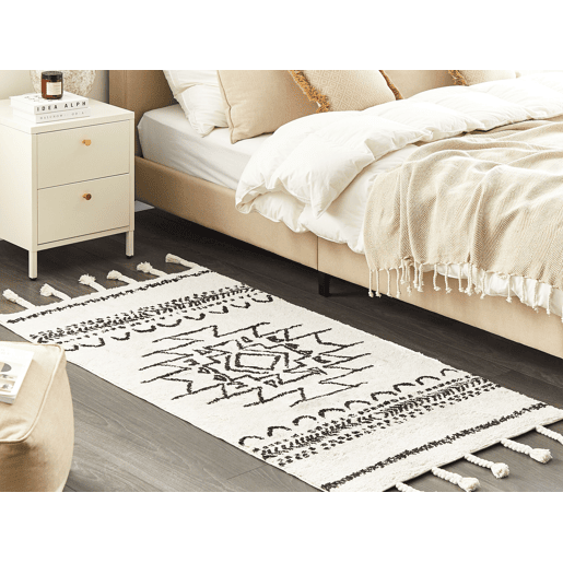 Tapete KHOURIBGA Branco creme 80 x 150 cm Algodão