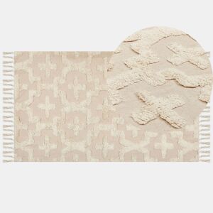 Tapete ITANAGAR Creme 80 x 150 cm Algodão