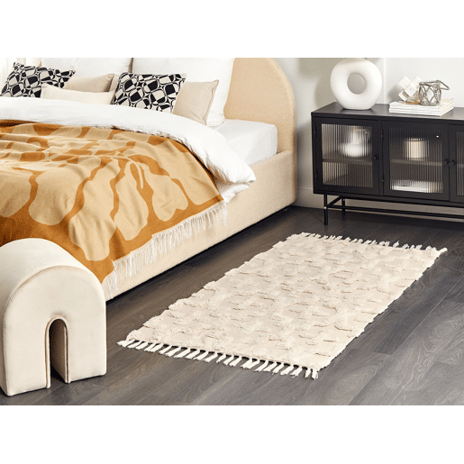 Tapete ITANAGAR Creme 80 x 150 cm Algodão Tapete ITANAGAR Creme 80 x 150 cm Algodão
