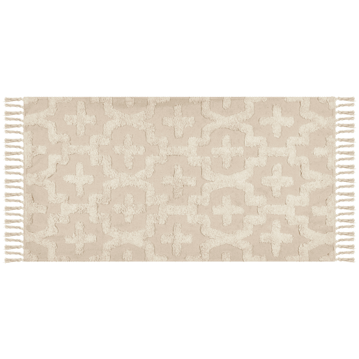 Tapete ITANAGAR Creme 80 x 150 cm Algodão Tapete ITANAGAR Creme 80 x 150 cm Algodão