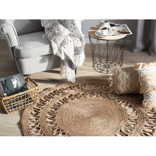Tapete DIKILI Creme ø 120 cm Juta