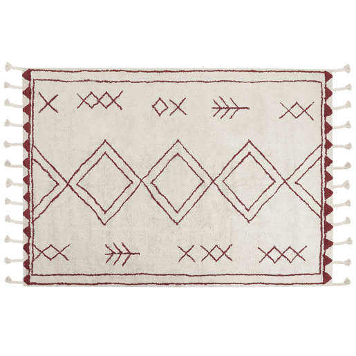 Tapete KENITRA Branco creme 160 x 230 cm Algodão