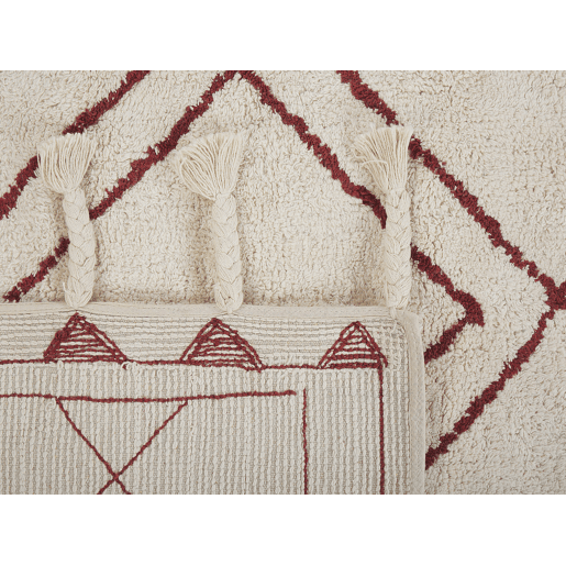 Tapete KENITRA Branco creme 160 x 230 cm Algodão