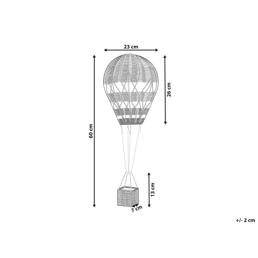 Decoração de parede Balão BEMBA Rattan 60 cm Natural