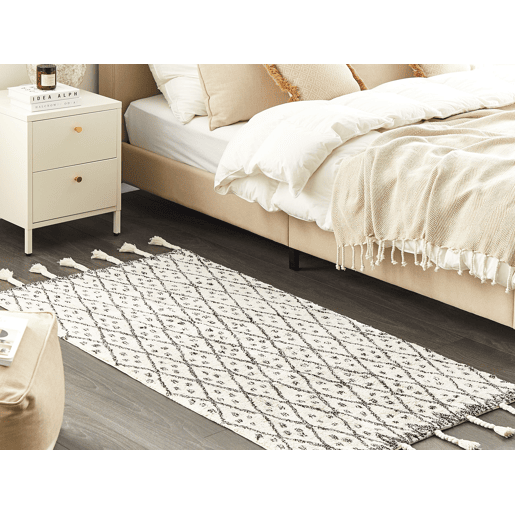Tapete AGADIR Branco creme 80 x 150 cm Algodão Tapete AGADIR Branco creme 80 x 150 cm Algodão