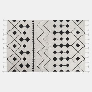 Tapete KHEMISSET Branco creme 140 x 200 cm Algodão