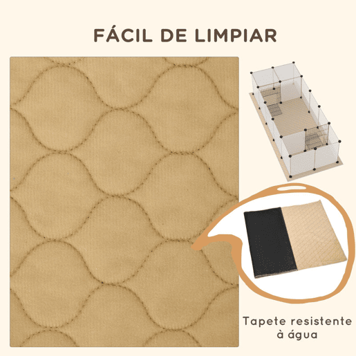 PawHut Cerca para Animais DIY com Esteira Parque para Pequenos Animais com 20 Painéis de Resina Gaiola Modular para Porquinhos-da-Índia e Ouriços 175x70x45 cm Branco PawHut Cerca para Animais DIY com Esteira Parque para Pequenos Animais com 20 Painéis de Resina Gaiola Modular para Porquinhos-da-Índia e Ouriços 175x70x45 cm Branco