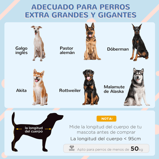 PawHut Casa para Cães com Cobertura Exterior 130x85x95 cm Cama Elevada para Animais de Estimação com Almofada e Janelas de Malha para Cães Grandes Cinza