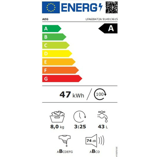 Máquina de lavar Aeg LFA6I8472A Branco 8 kg