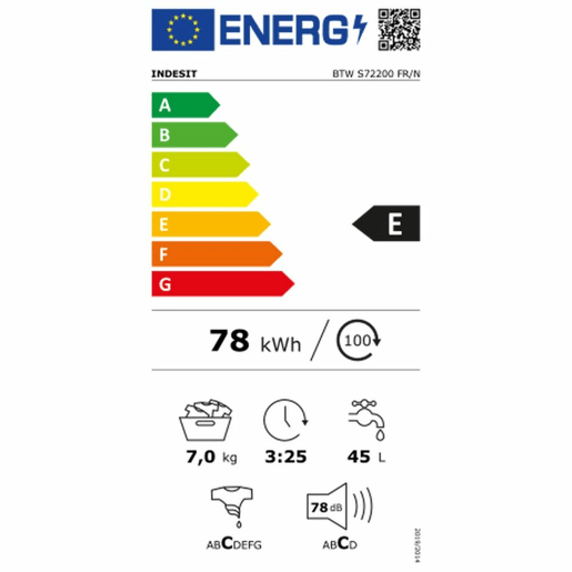 Máquina de lavar Indesit BTWS72200SPN 1200 rpm 7 kg
