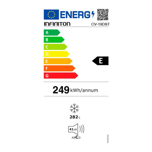 Infiniton CV-19DST No Frost Upright Freezer 282L E preto