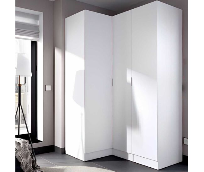 Armario esquinero essen 2 módulos 3 puertas blanco 184x133x91 cm