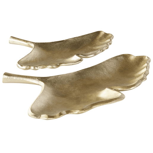 Conjunto de 2 despesa bolsos Folha PALENQUE Metal Dourado