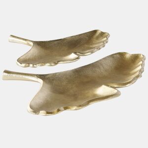 Conjunto de 2 despesa bolsos Folha PALENQUE Metal Dourado