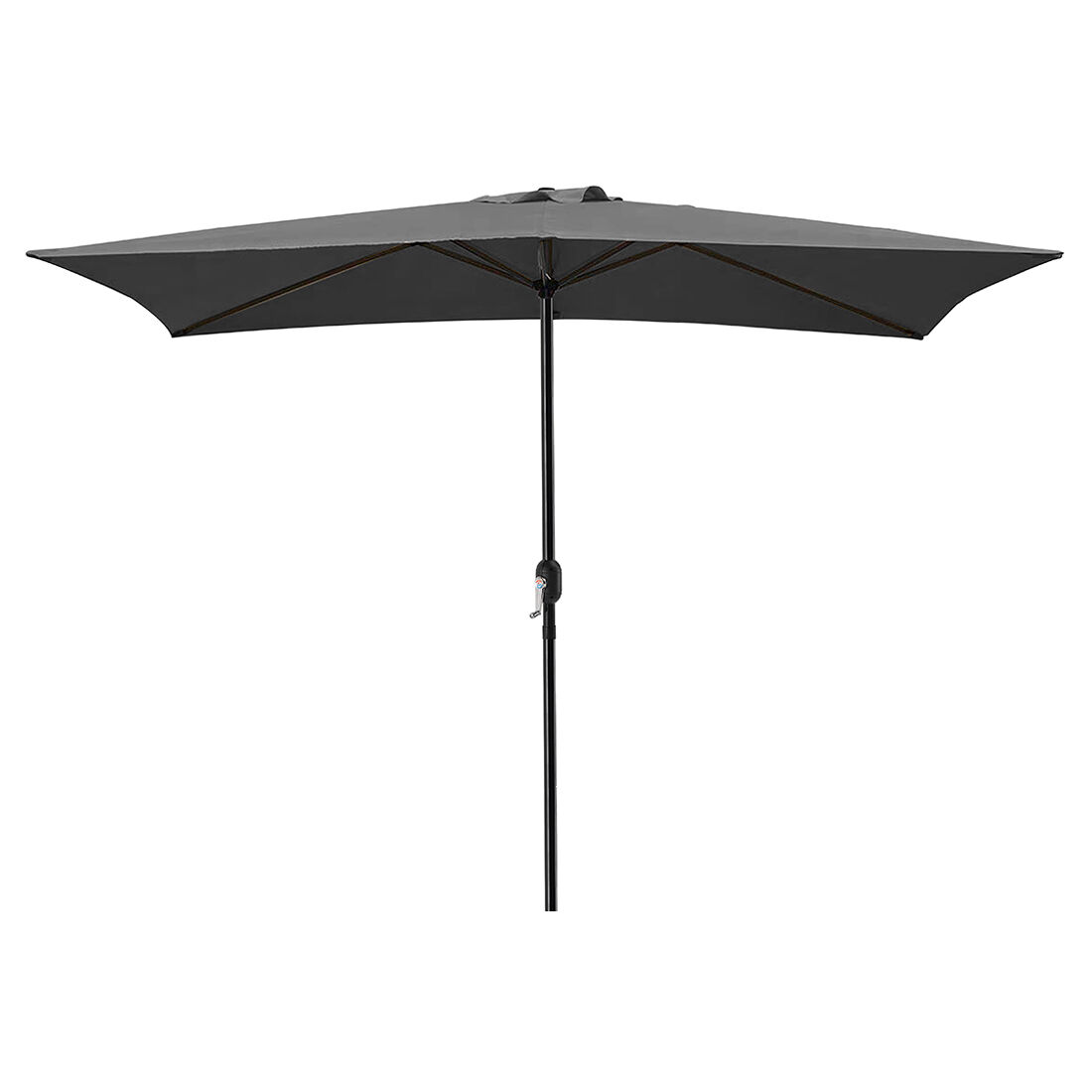 Acomoda textil – sombrilla de jardín con forro anti uv 200 x 300cm. parasol de aluminio con manivela, toldo rectangular para terrazas y patios. (antracita)