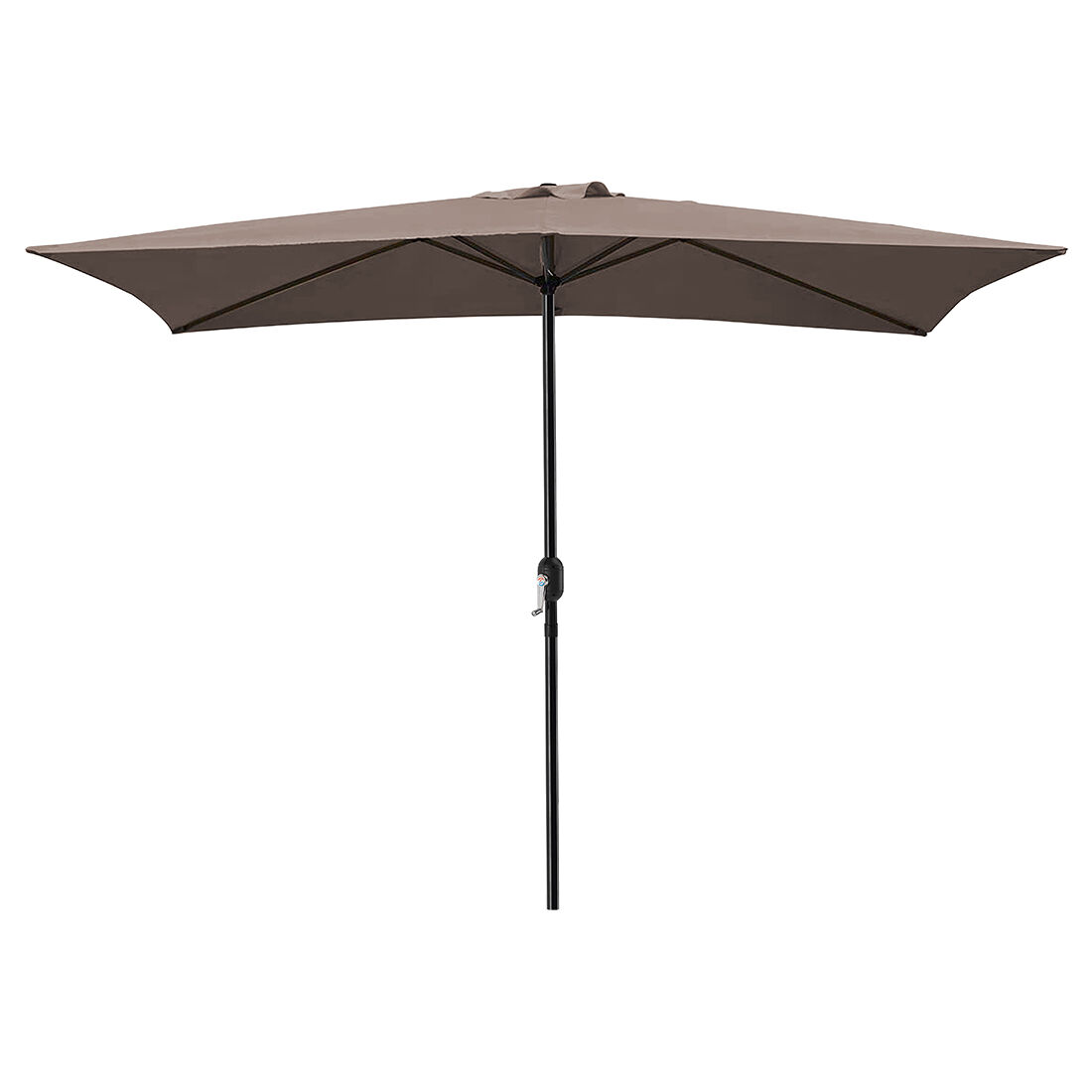 Acomoda textil – sombrilla de jardín con forro anti uv 200 x 300cm. parasol de aluminio con manivela, toldo rectangular para terrazas y patios. (topo)