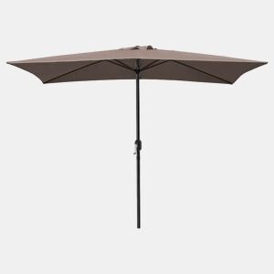 Acomoda Textil - Guarda-sol de Jardim com Forro Anti UV 200 x 300cm. Chapéu-de-sol de alumínio com pega, cobertura rectangular para terraços e pátios (Taupe).