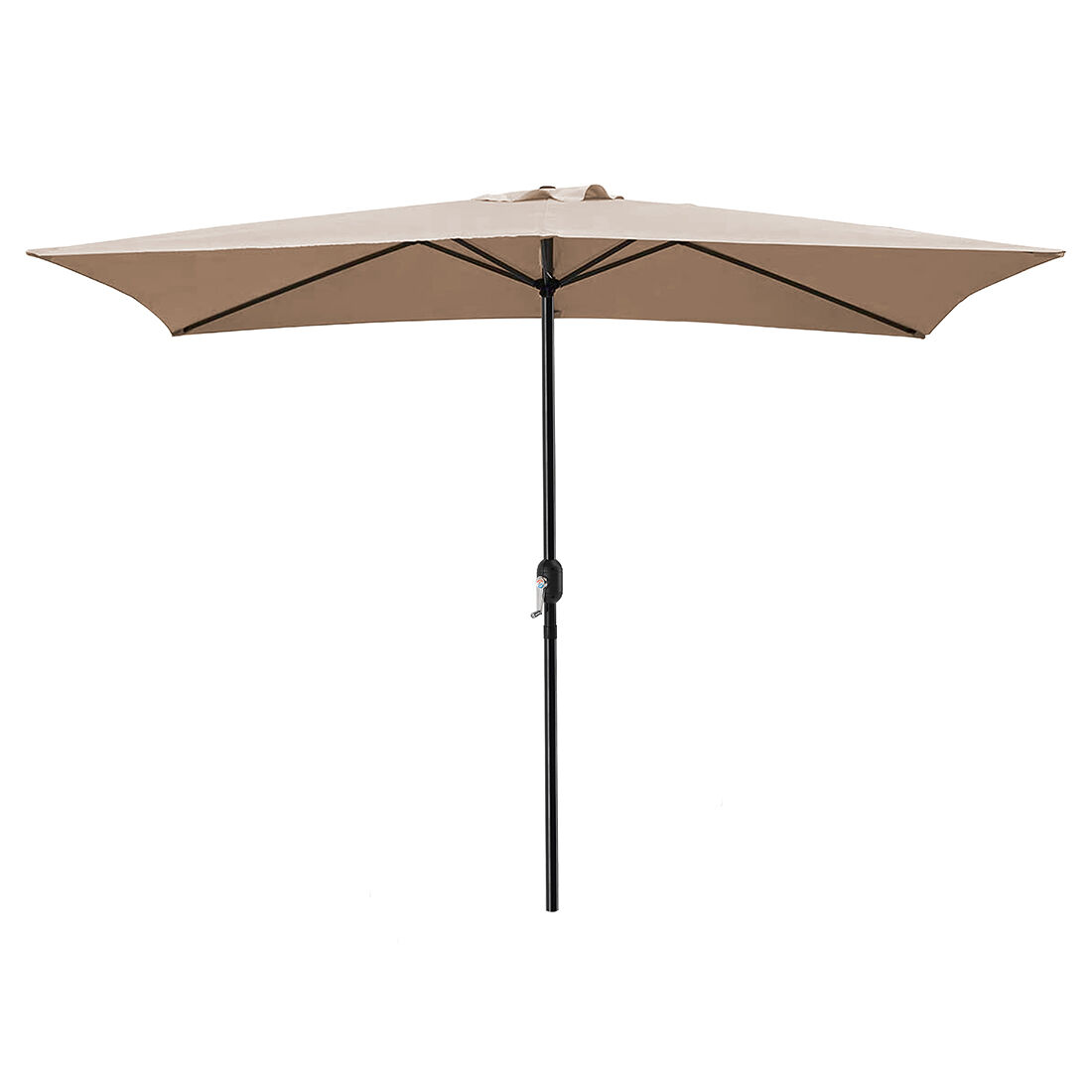 Acomoda textil – sombrilla de jardín con forro anti uv 200 x 300cm. parasol de aluminio con manivela, toldo rectangular para terrazas y patios. (beige)