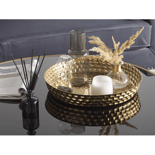 Bandeja decorativa SUEZ Metal Dourado