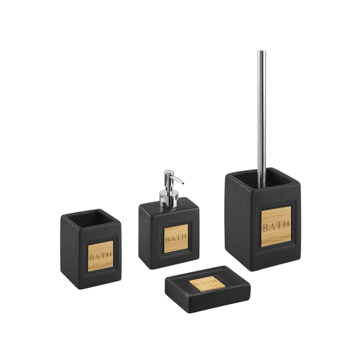 Conjunto de 4 acessórios para a casa de banho KOUROU Cerâmica Preto