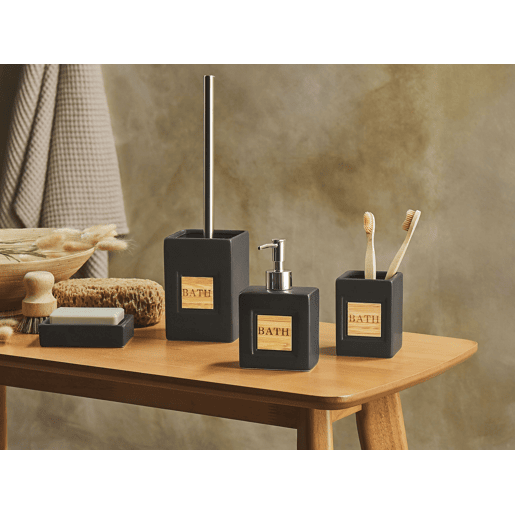 Conjunto de 4 acessórios para a casa de banho KOUROU Cerâmica Preto
