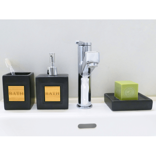 Conjunto de 4 acessórios para a casa de banho KOUROU Cerâmica Preto