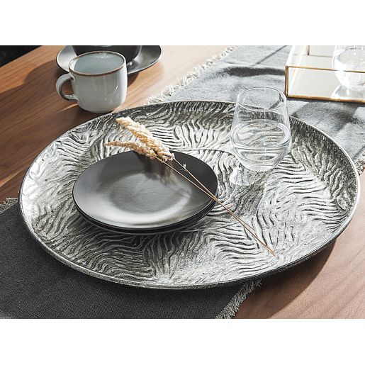 Bandeja decorativa KITNOS Metal Prateado