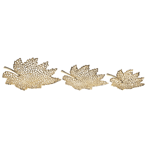 Conjunto de 3 despesa bolsos Folha PEMALI Metal Dourado