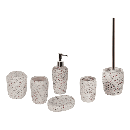 Conjunto de 6 acessórios para a casa de banho PALMILLA Cerâmica Branco creme