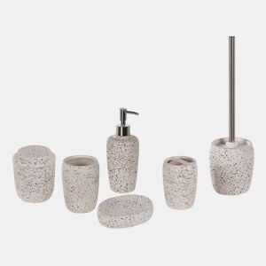 Conjunto de 6 acessórios para a casa de banho PALMILLA Cerâmica Branco creme
