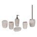 Beliani Conjunto de accesorios de baño PALMILLA Beliani Conjunto de accesorios de baño PALMILLA Blanco/ Beige