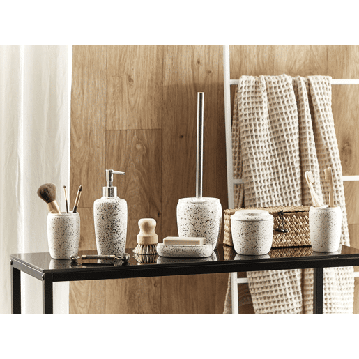 Conjunto de 6 acessórios para a casa de banho PALMILLA Cerâmica Branco creme