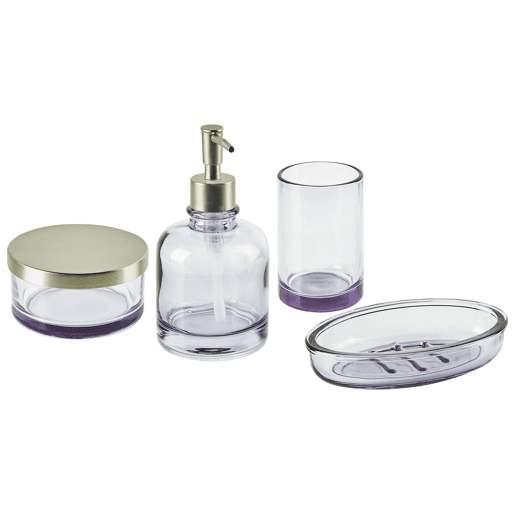 Conjunto de 4 acessórios para a casa de banho TELMA Vidro Violeta