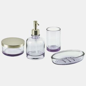 Conjunto de 4 acessórios para a casa de banho TELMA Vidro Violeta
