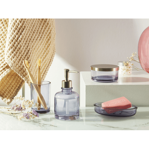 Conjunto de 4 acessórios para a casa de banho TELMA Vidro Violeta