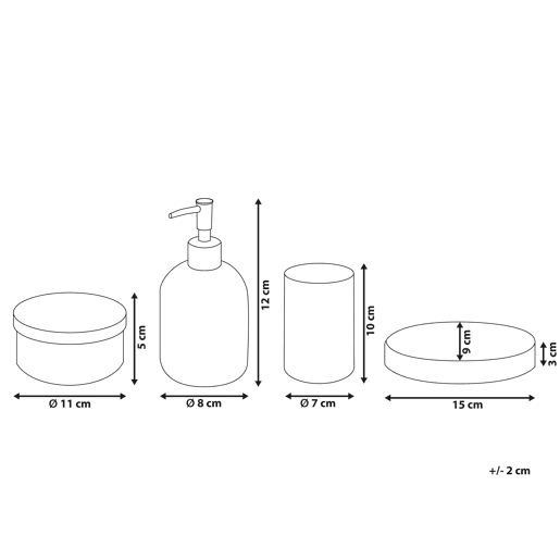 Conjunto de 4 acessórios para a casa de banho TELMA Vidro Violeta