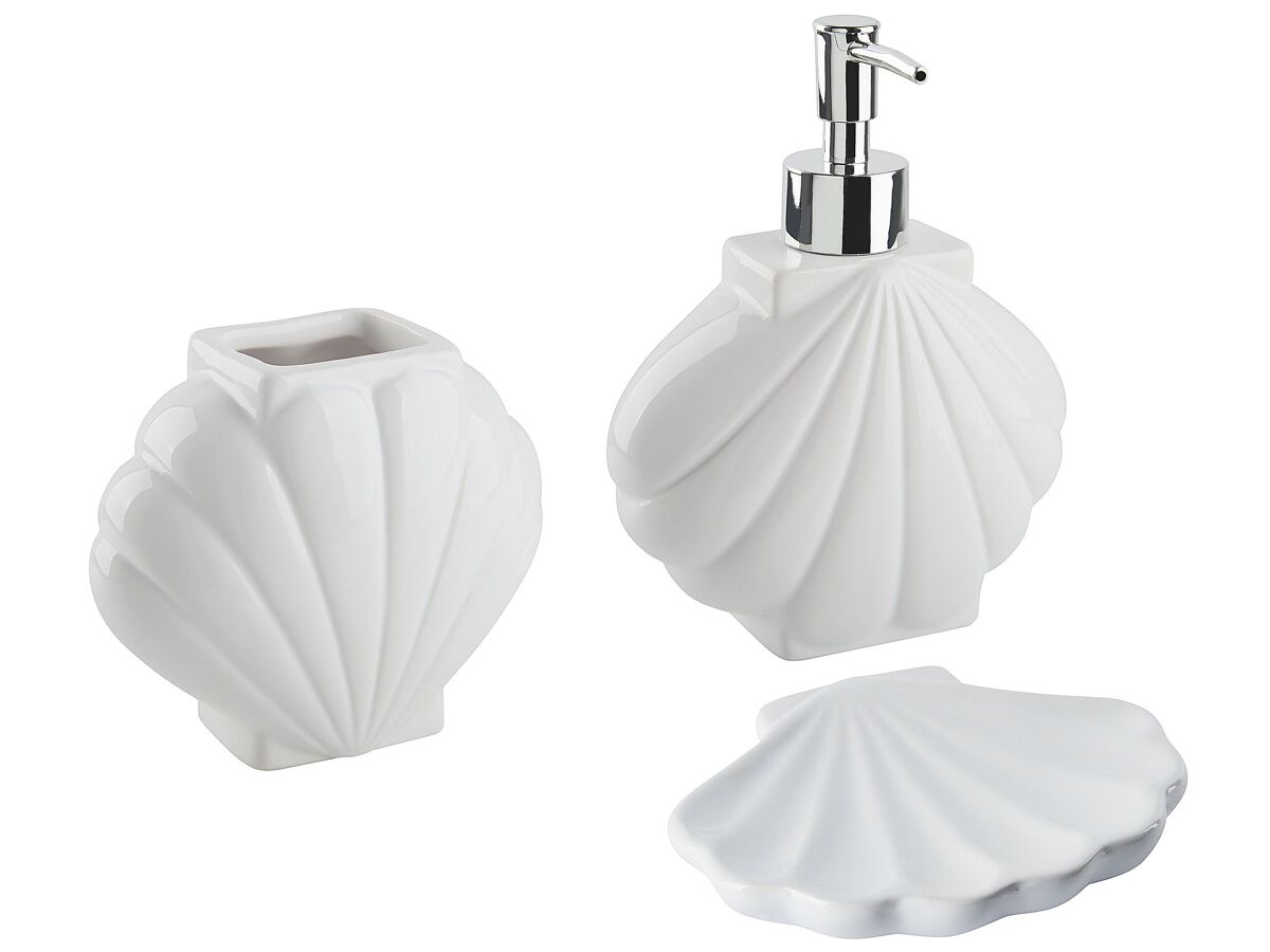 Beliani Conjunto de accesorios de baño SHELL